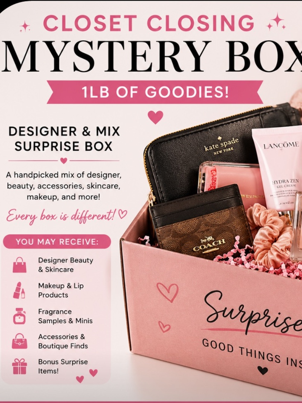 Closet Closing Mystery Box – 1 LB Designer & Beauty Mix